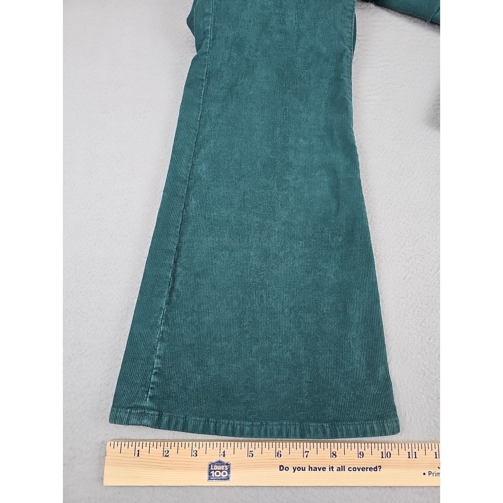 American Eagle Pants Women's Size 0 26x30 Green Super High Rise Flare Corduroy - Picture 2 of 7
